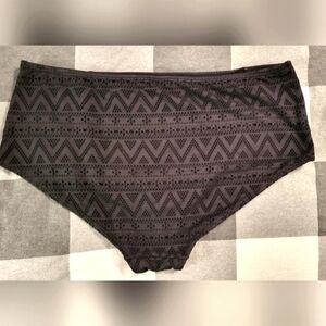 Black hollow out bikini bottoms